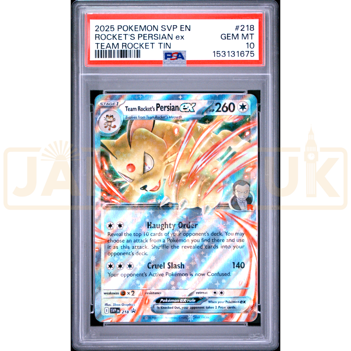 Pokemon Team Rocket's Persian ex Holo Promo SVP EN 218 English Graded Card PSA 10 #153131675