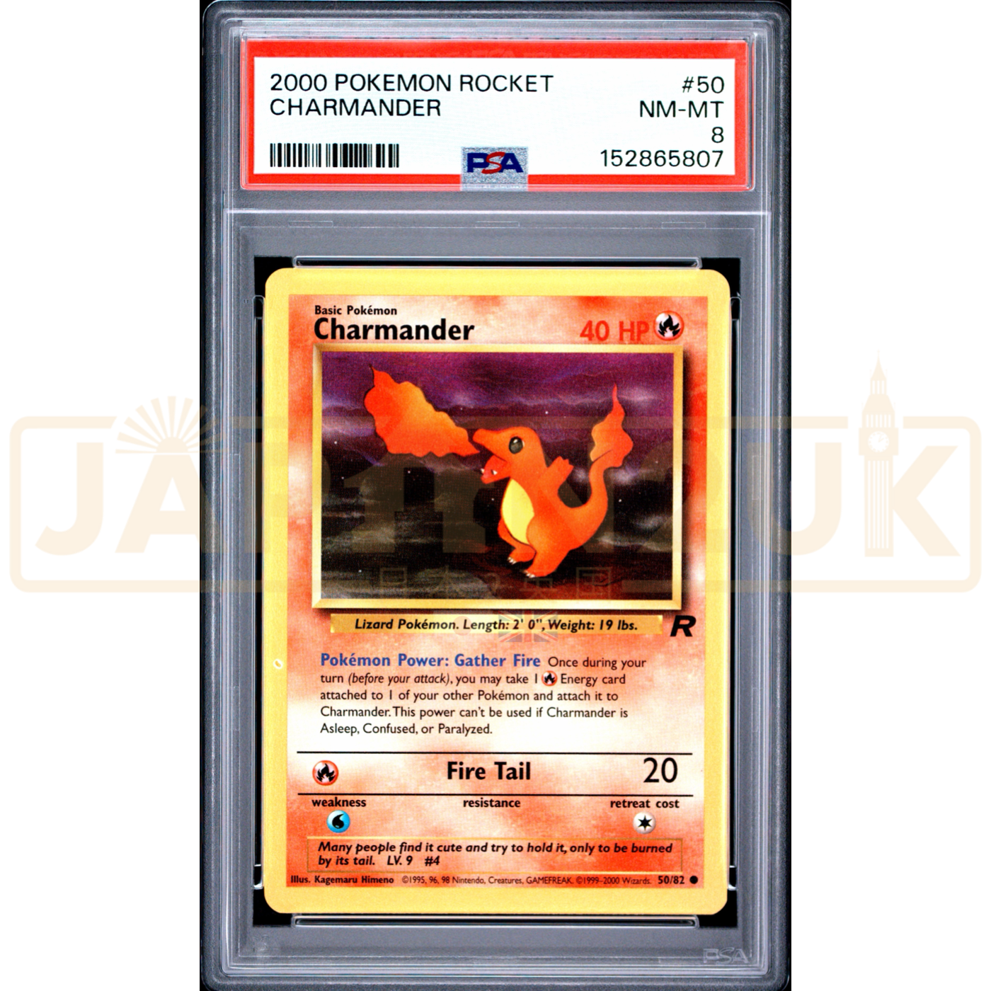 Pokemon Charmander Team Rocket 50/82 English Graded Card PSA 8 #152865807