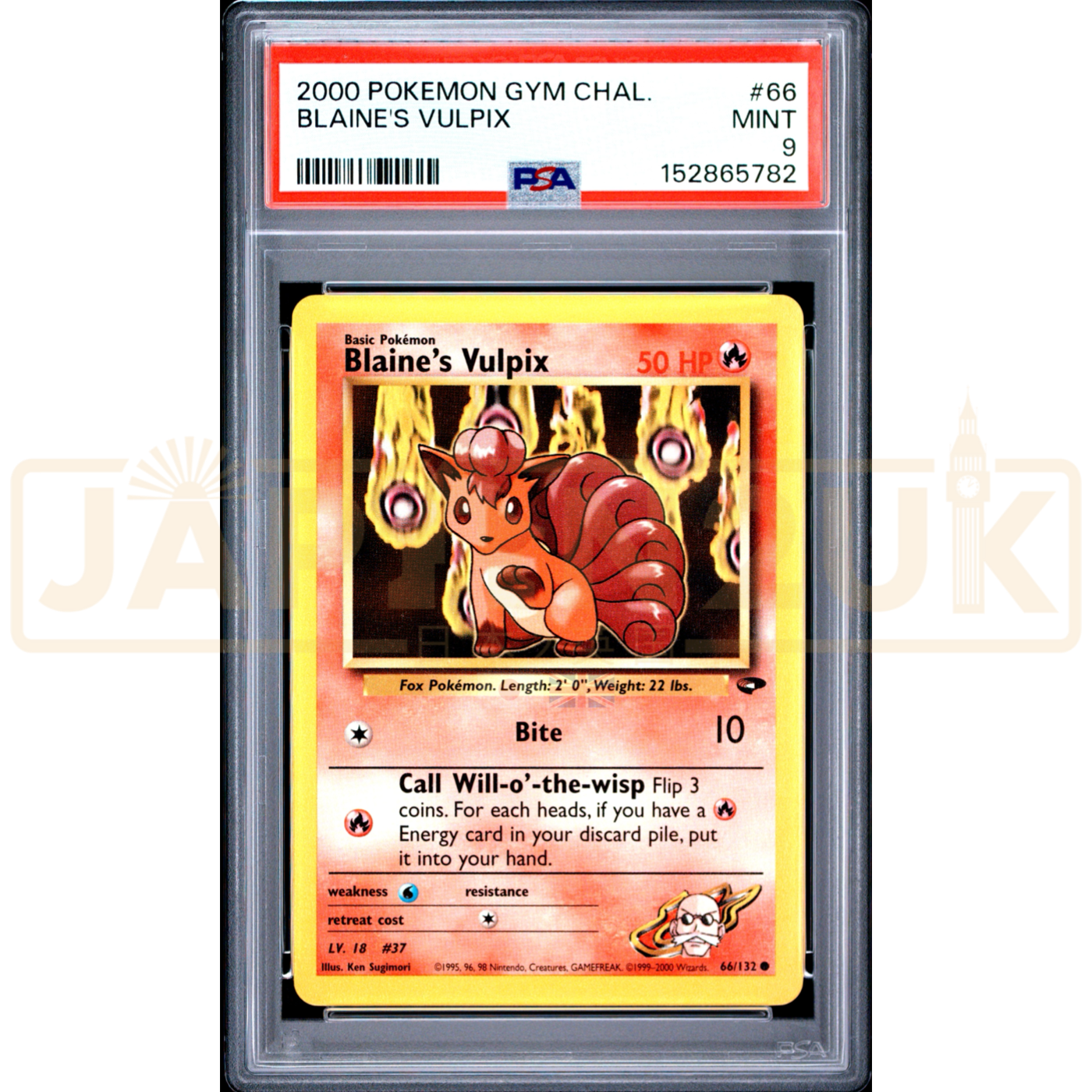 Pokemon Blaine's Vulpix Gym Challenge 66/132 English Graded Card PSA 9 #152865782