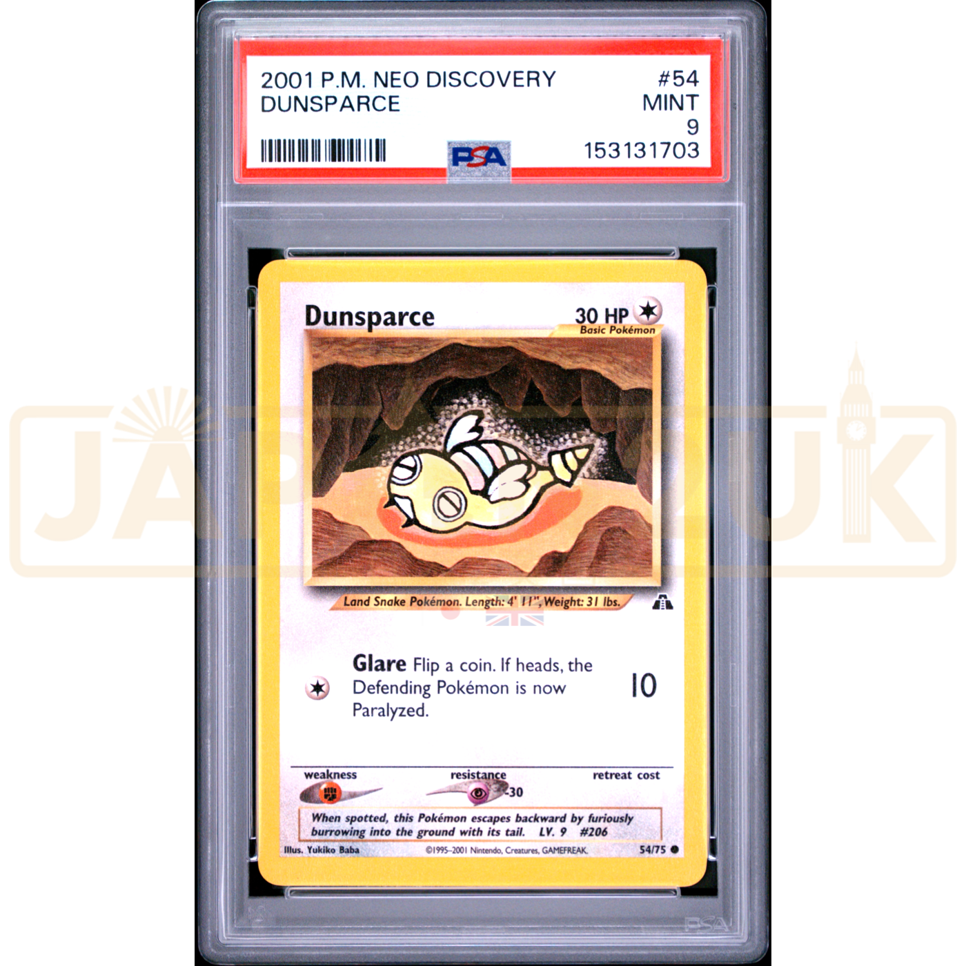 Pokemon Dunsparce Neo Discovery 54/75 English Graded Card PSA 9 #153131703