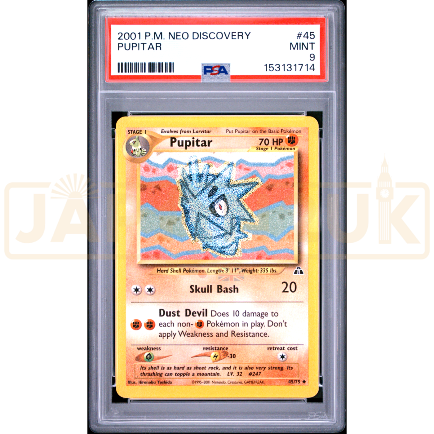 Pokemon Pupitar Neo Discovery 45/75 English Graded Card PSA 9 #153131714