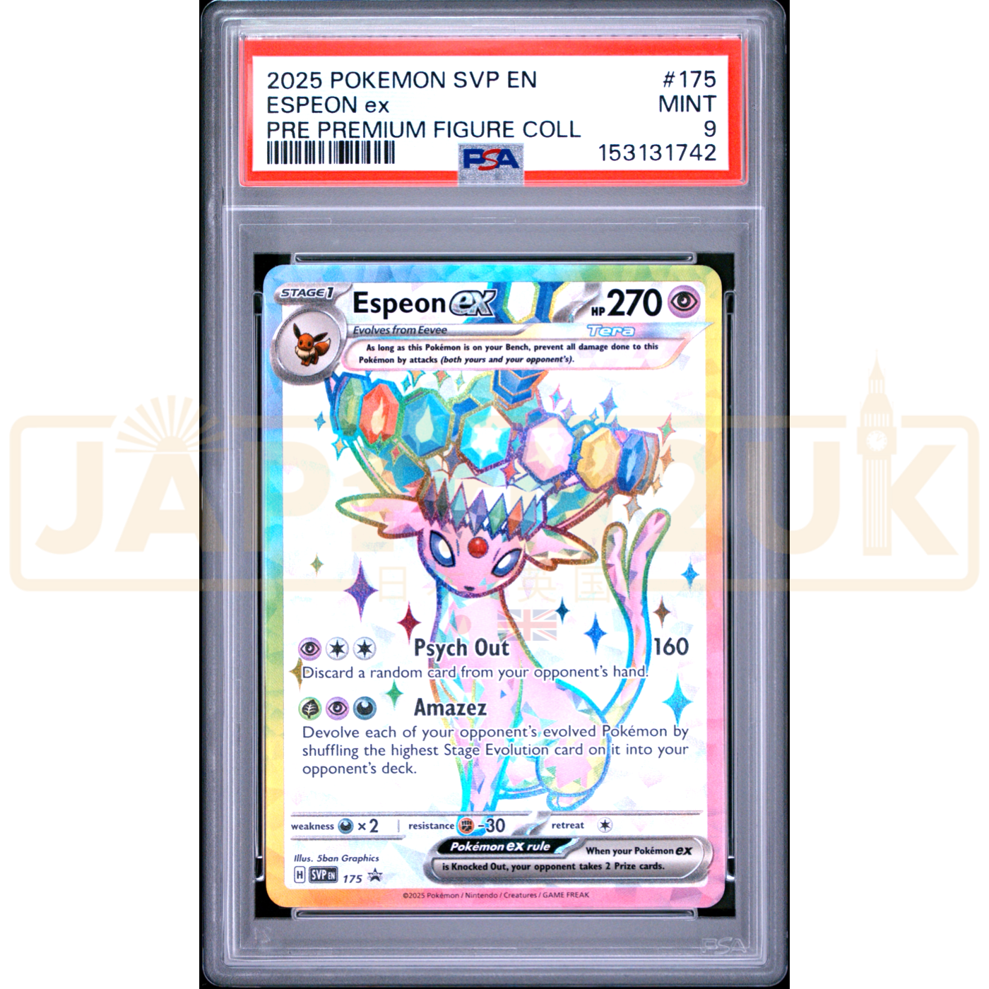 Pokemon Espeon ex Holo Promo SVP EN 175 English Graded Card PSA 9 #153131742