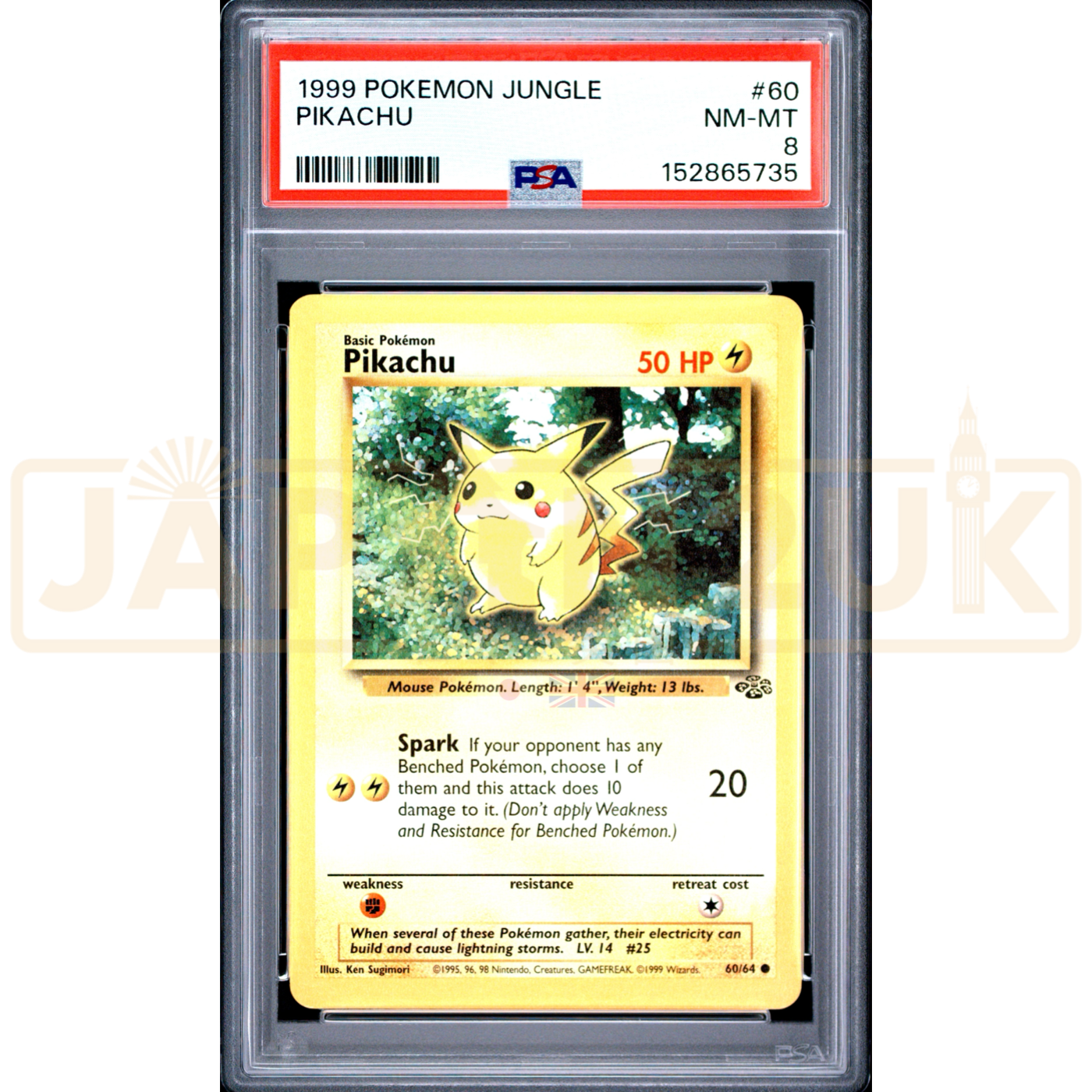 Pokemon Pikachu Jungle 60/64 English Graded Card PSA 8 #152865735