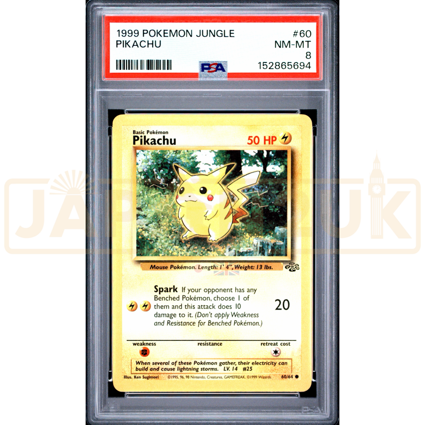 Pokemon Pikachu Jungle 60/64 English Graded Card PSA 8 #152865694