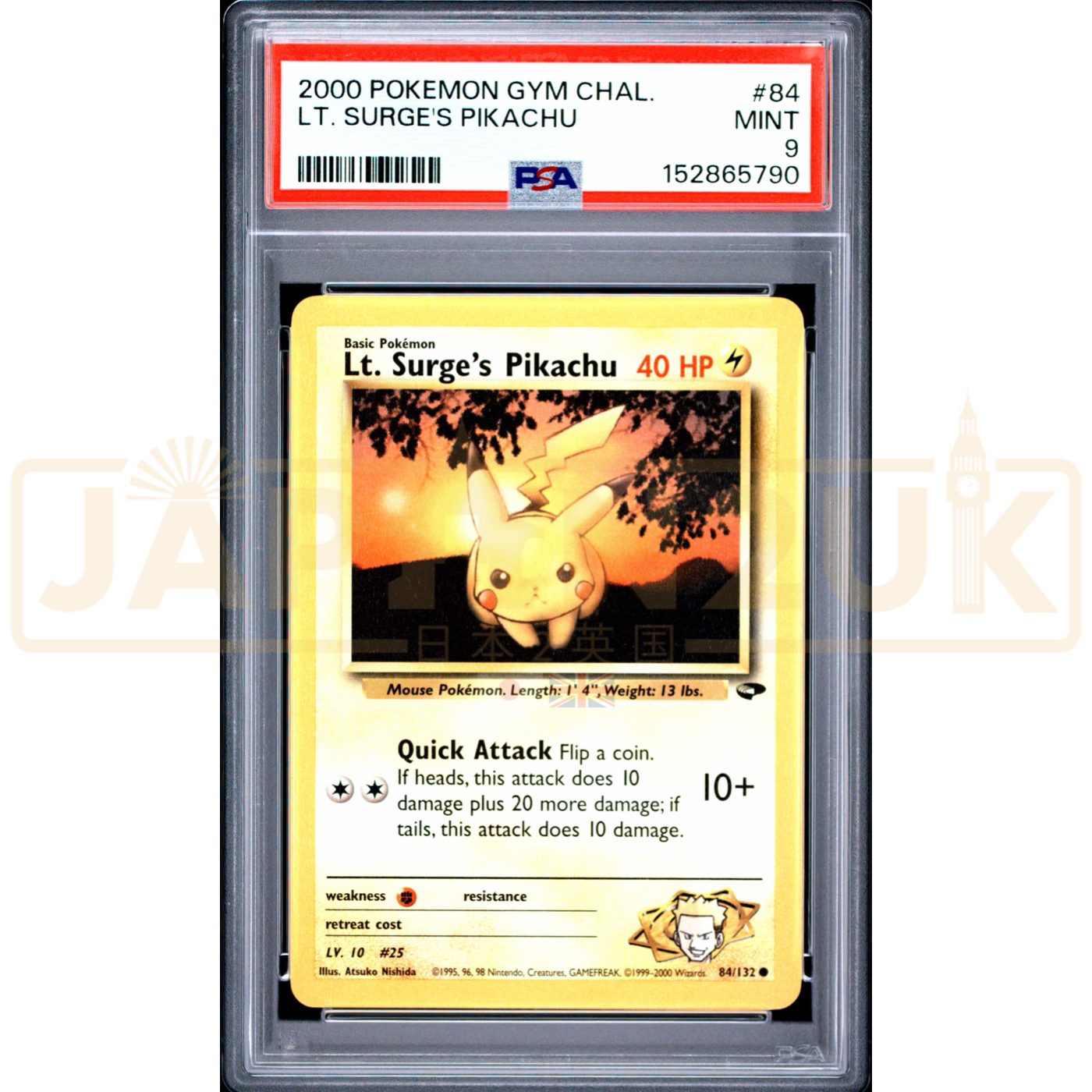 Pokemon Lt. Surge's Pikachu Gym Challenge 84/132 English Graded Card PSA 9 #152865790