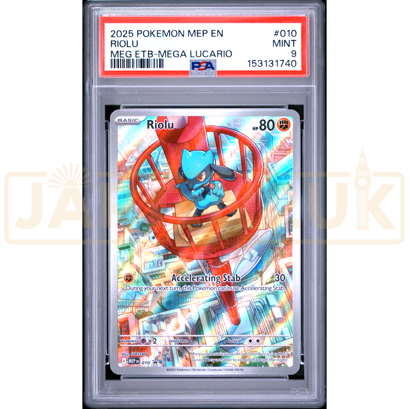 Pokemon Riolu Holo Mega Evolution Elite Trainer Box Promo MEP EN 010 English Graded Card PSA 9 #153131740