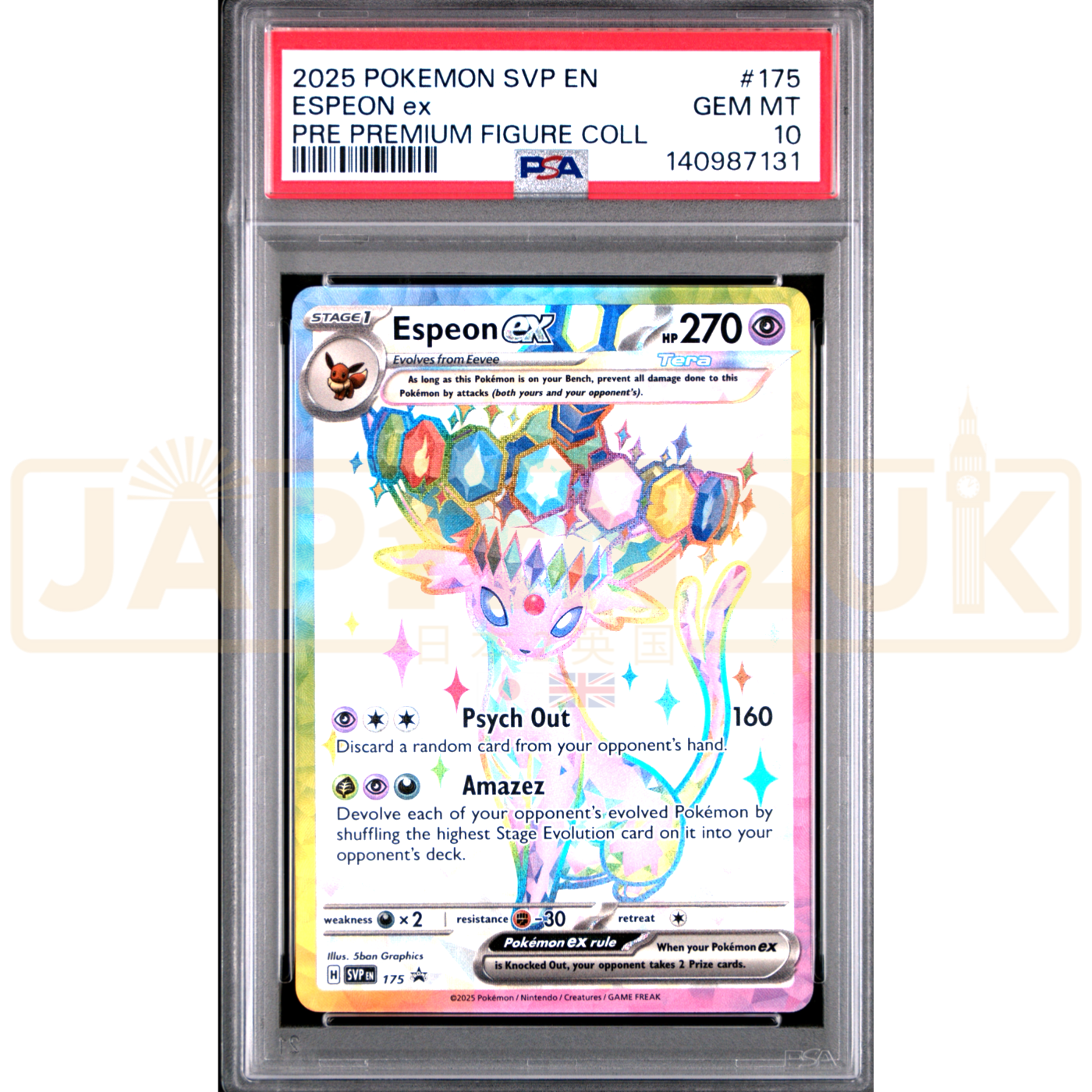 Pokemon Espeon ex Holo Promo SVP EN 175 English Graded Card PSA 10 #140987131