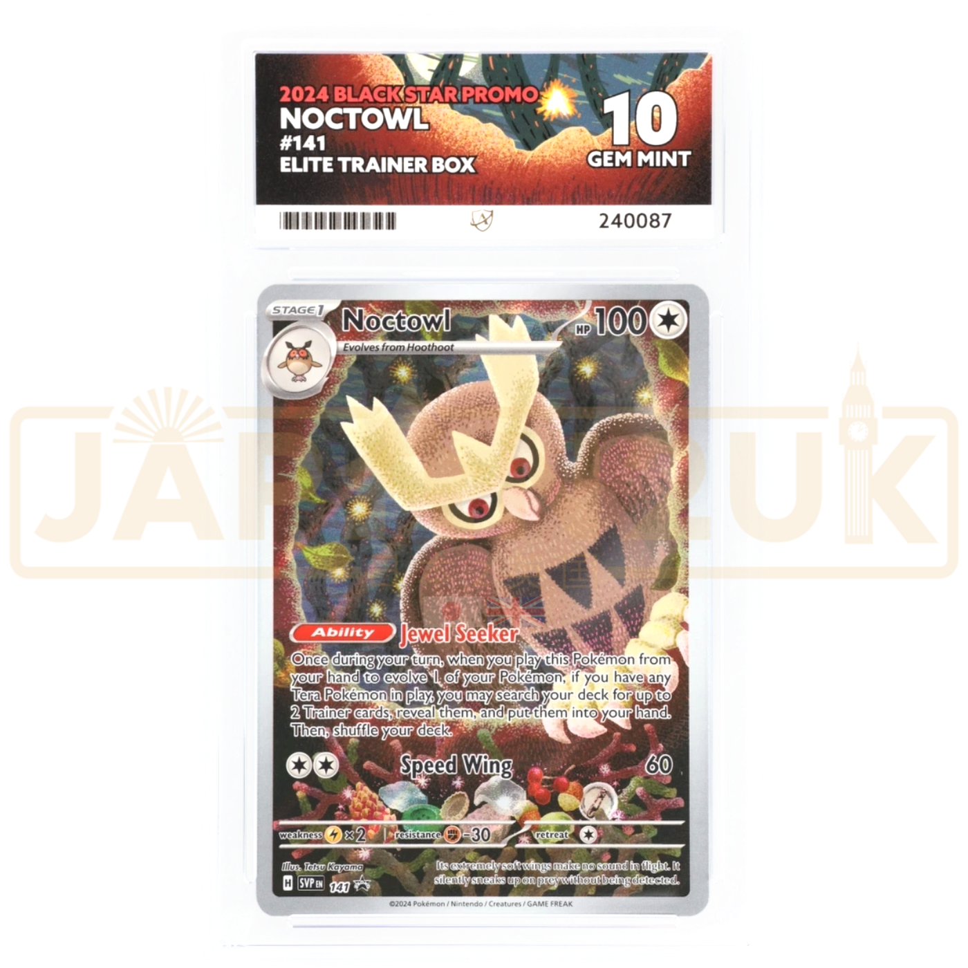 Pokemon Noctowl Stellar Crown Elite Trainer Box Promo SVP EN 141 English Graded Card ACE 10 #240087
