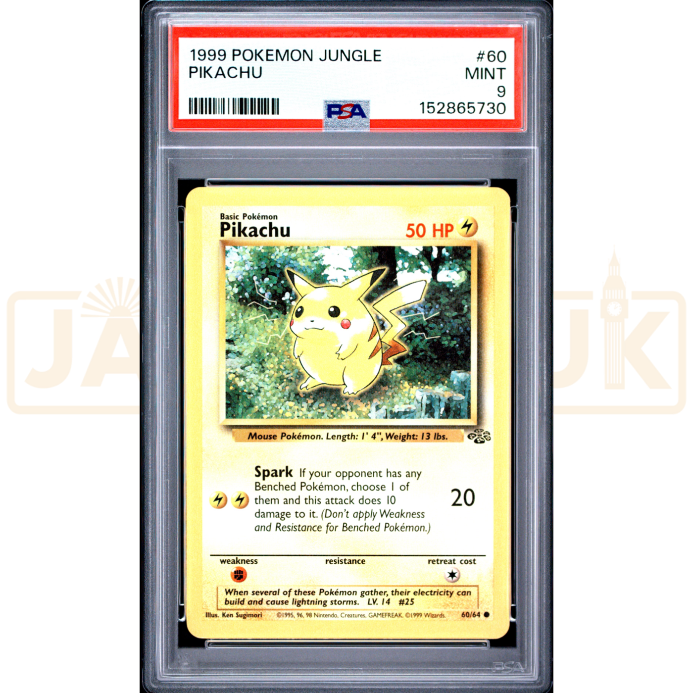 Pokemon Pikachu Jungle 60/64 English Graded Card PSA 9 #152865730