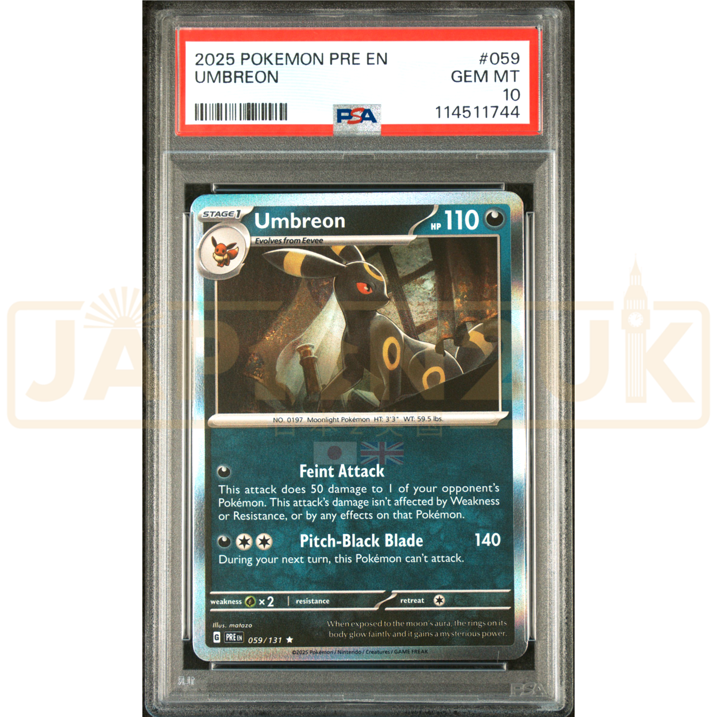 Pokemon Umbreon Holo Prismatic Evolutions PRE EN 059/131 English Graded Card PSA 10 #114511744