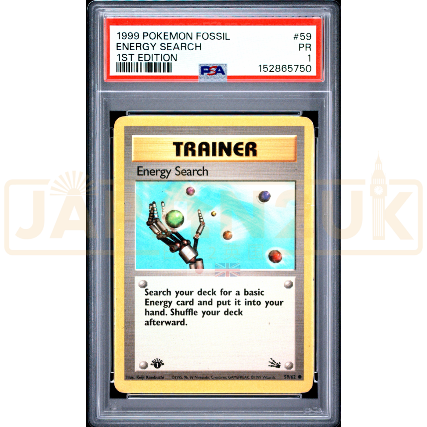 Pokemon Energy Search Fossil 1st Edition 59/62 English Graded Card PSA 1 #152865750