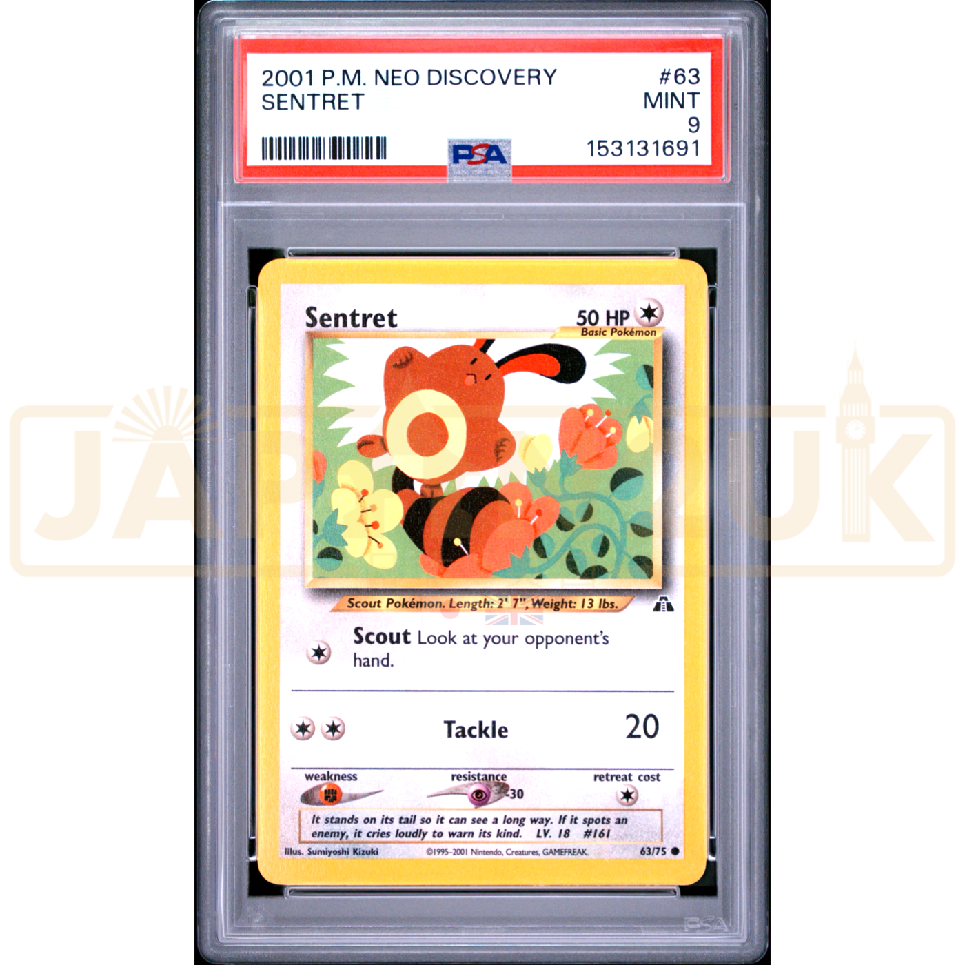 Pokemon Sentret Neo Discovery 63/75 English Graded Card PSA 9 #153131691