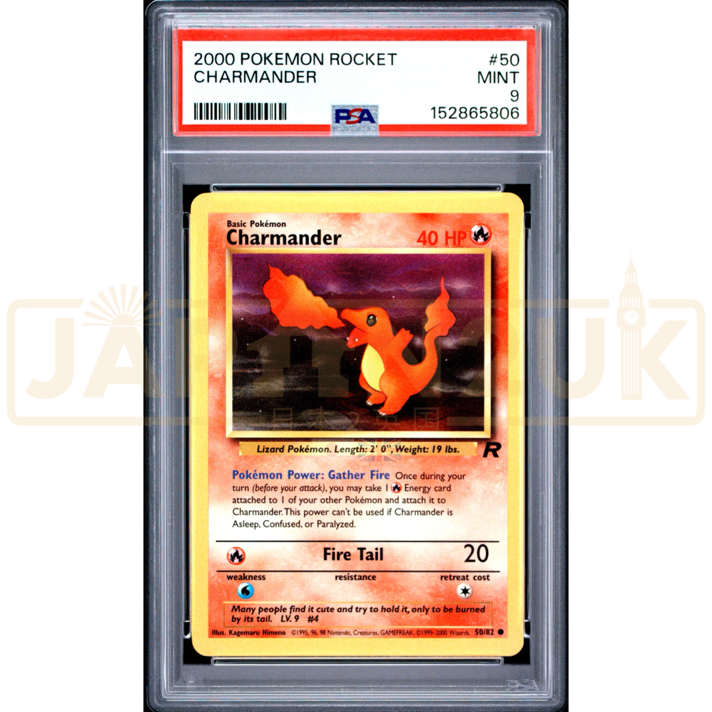 Pokemon Charmander Team Rocket 50/82 English Graded Card PSA 9 #152865806