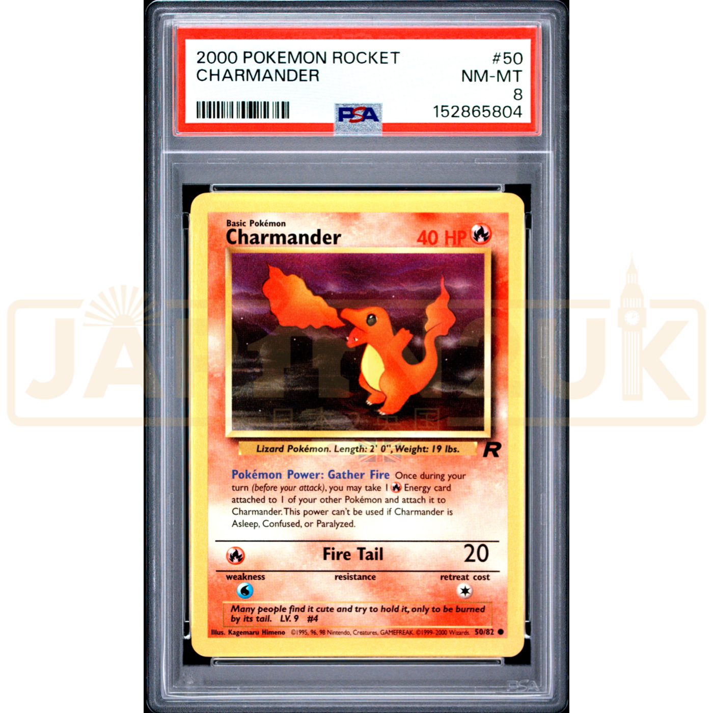 Pokemon Charmander Team Rocket 50/82 English Graded Card PSA 8 #152865804