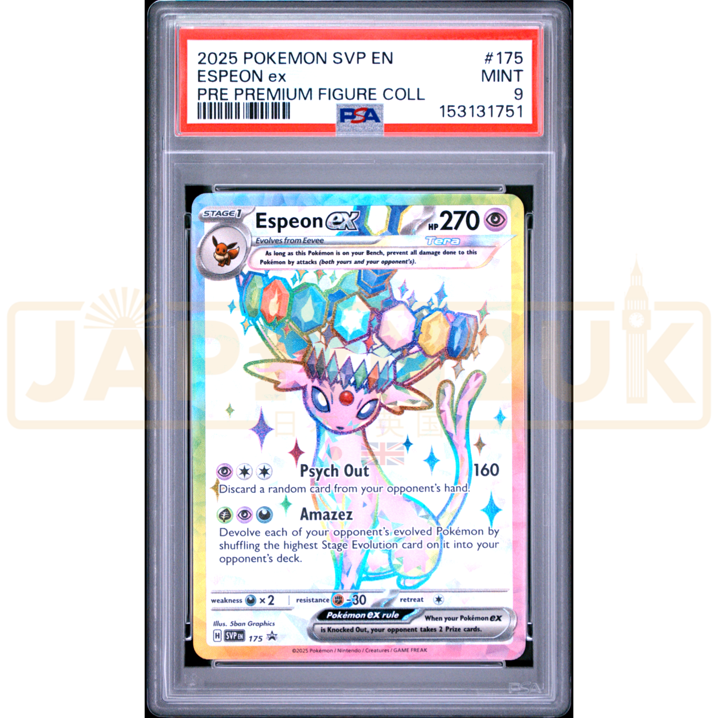 Pokemon Espeon ex Holo Promo SVP EN 175 English Graded Card PSA 9 #153131751