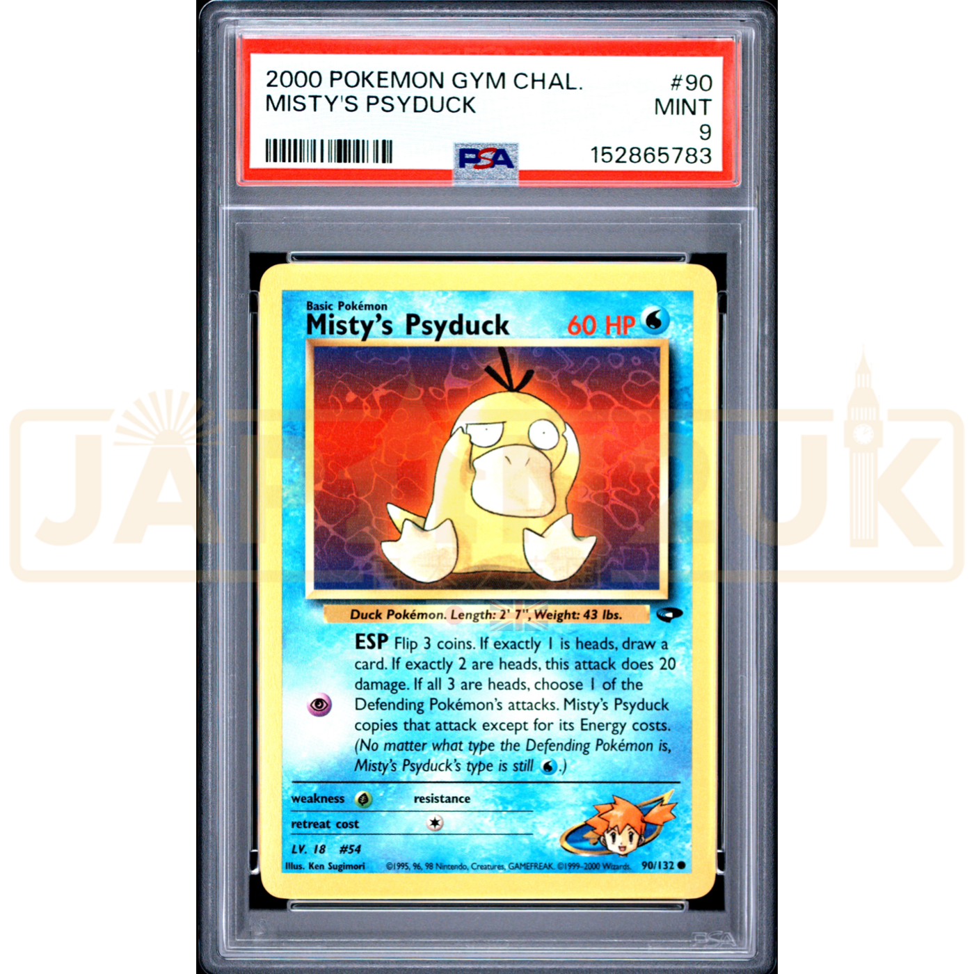 Pokemon Misty's Psyduck Gym Challenge 90/132 English Graded Card PSA 9 #152865783