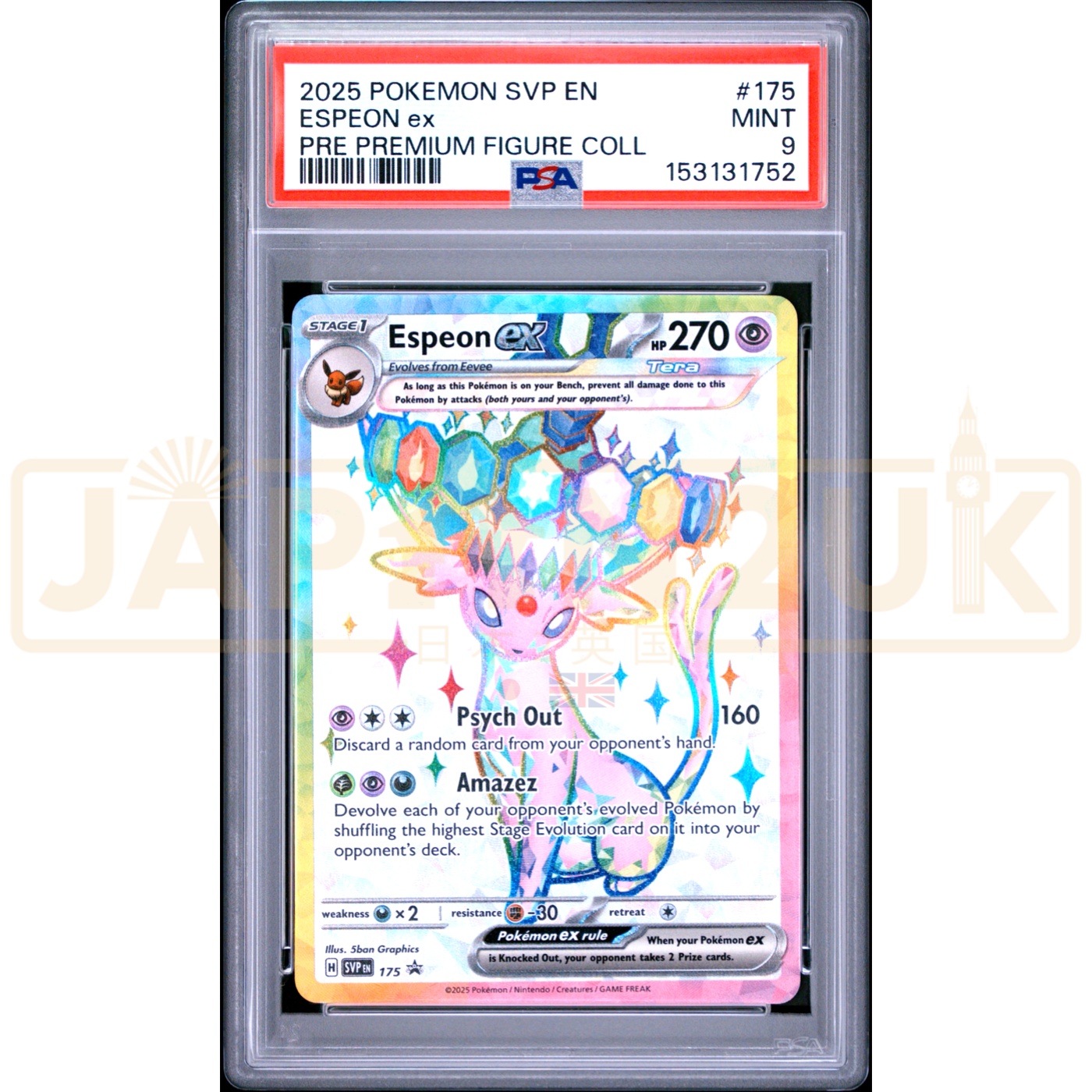Pokemon Espeon ex Holo Promo SVP EN 175 English Graded Card PSA 9 #153131752