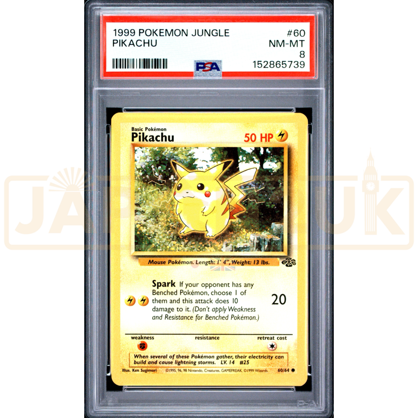 Pokemon Pikachu Jungle 60/64 English Graded Card PSA 8 #152865739