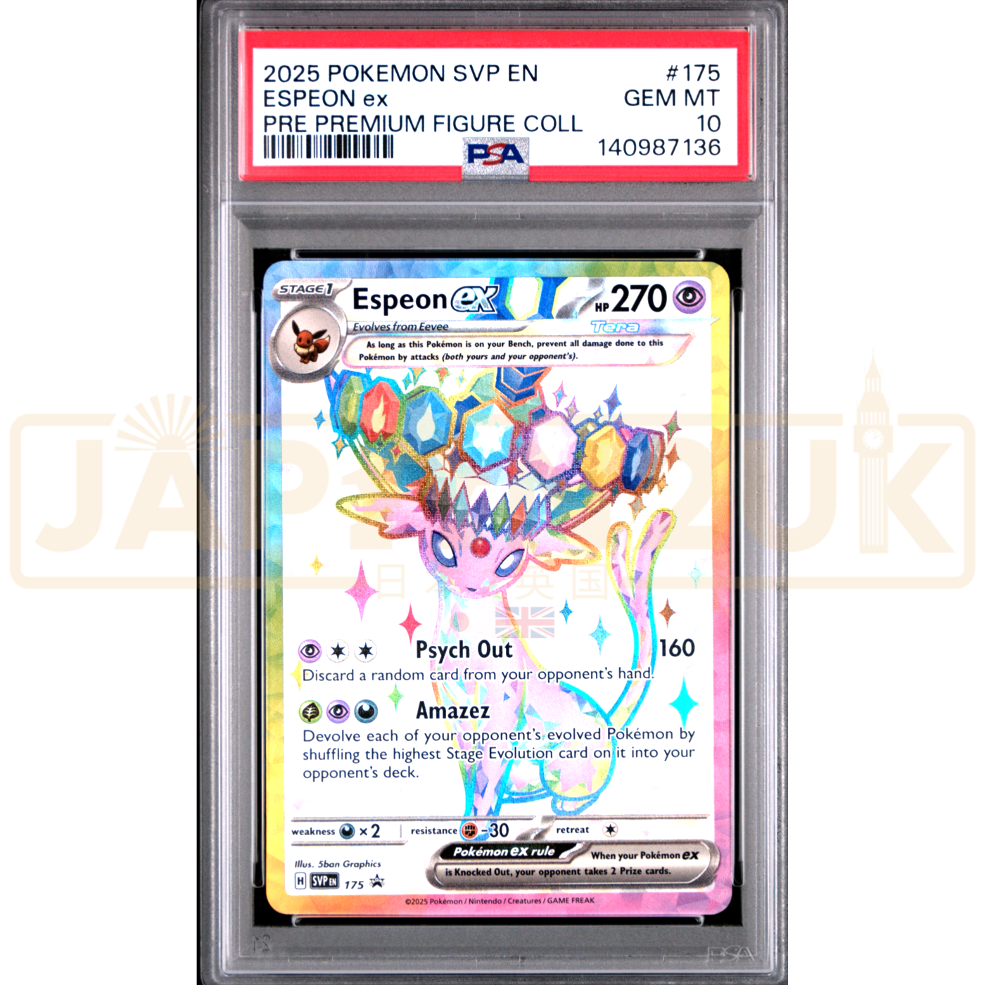 Pokemon Espeon ex Holo Promo SVP EN 175 English Graded Card PSA 10 #140987136