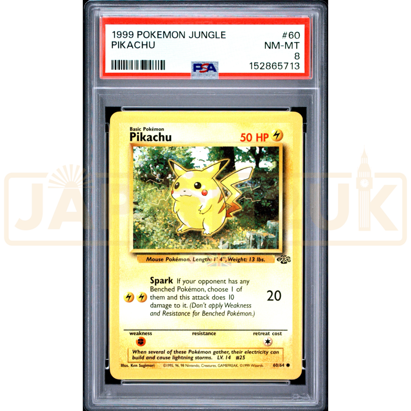 Pokemon Pikachu Jungle 60/64 English Graded Card PSA 8 #152865713