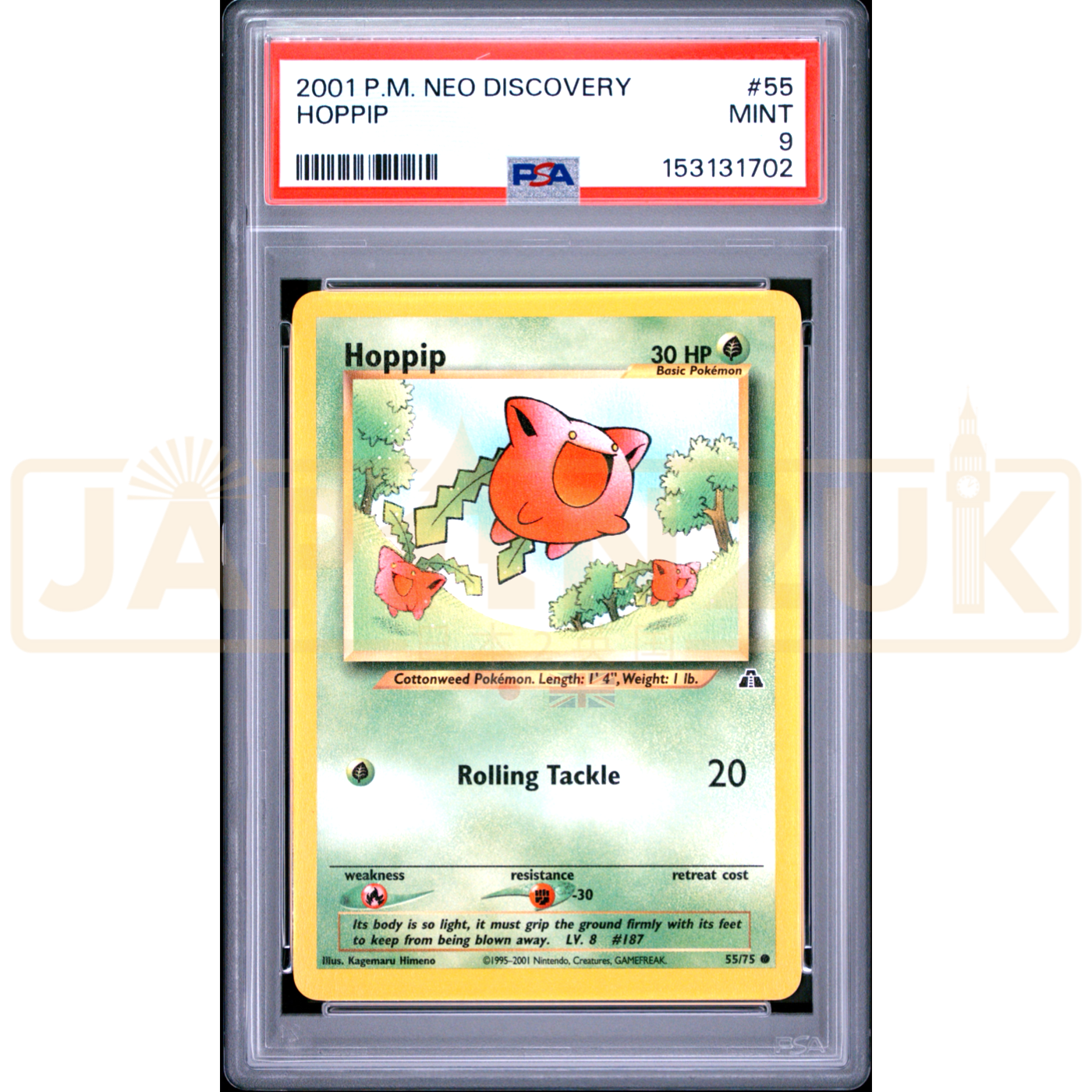 Pokemon Hoppip Neo Discovery 55/75 English Graded Card PSA 9 #153131702