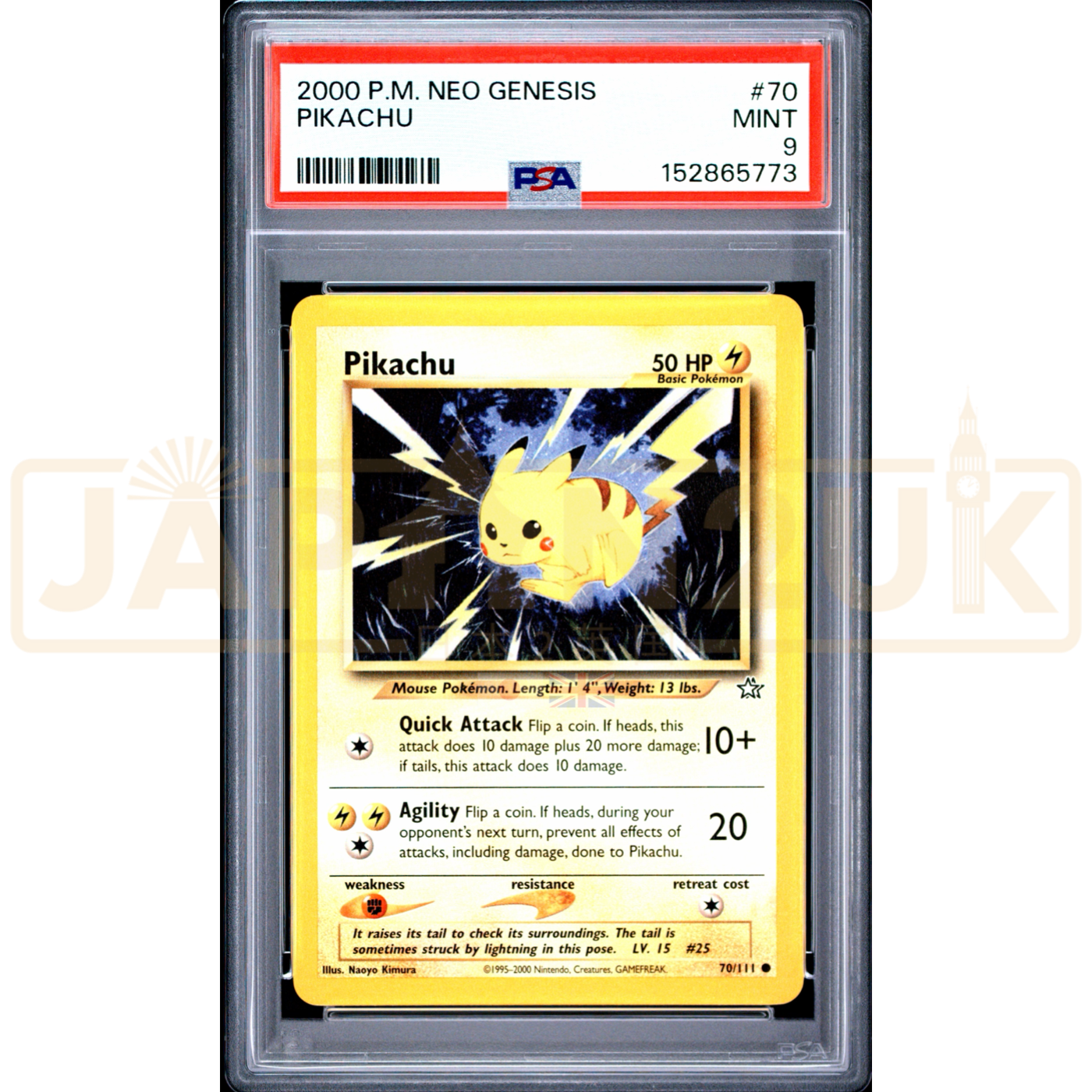 Pokemon Pikachu Neo Genesis 70/111 English Graded Card PSA 9 #152865773