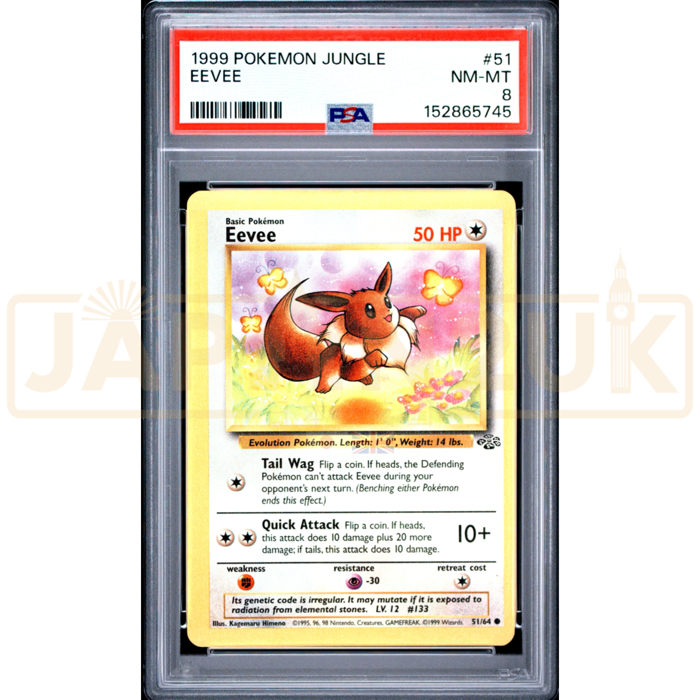 Pokemon Eevee Jungle 51/64 English Graded Card PSA 8 #152865745