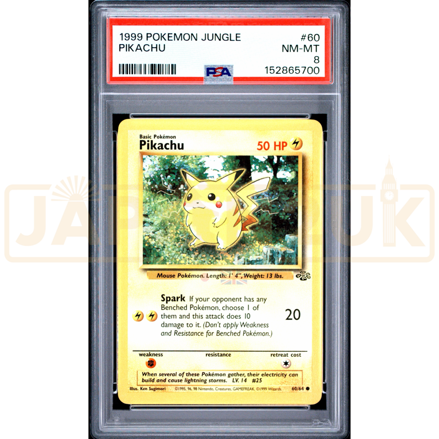 Pokemon Pikachu Jungle 60/64 English Graded Card PSA 8 #152865700