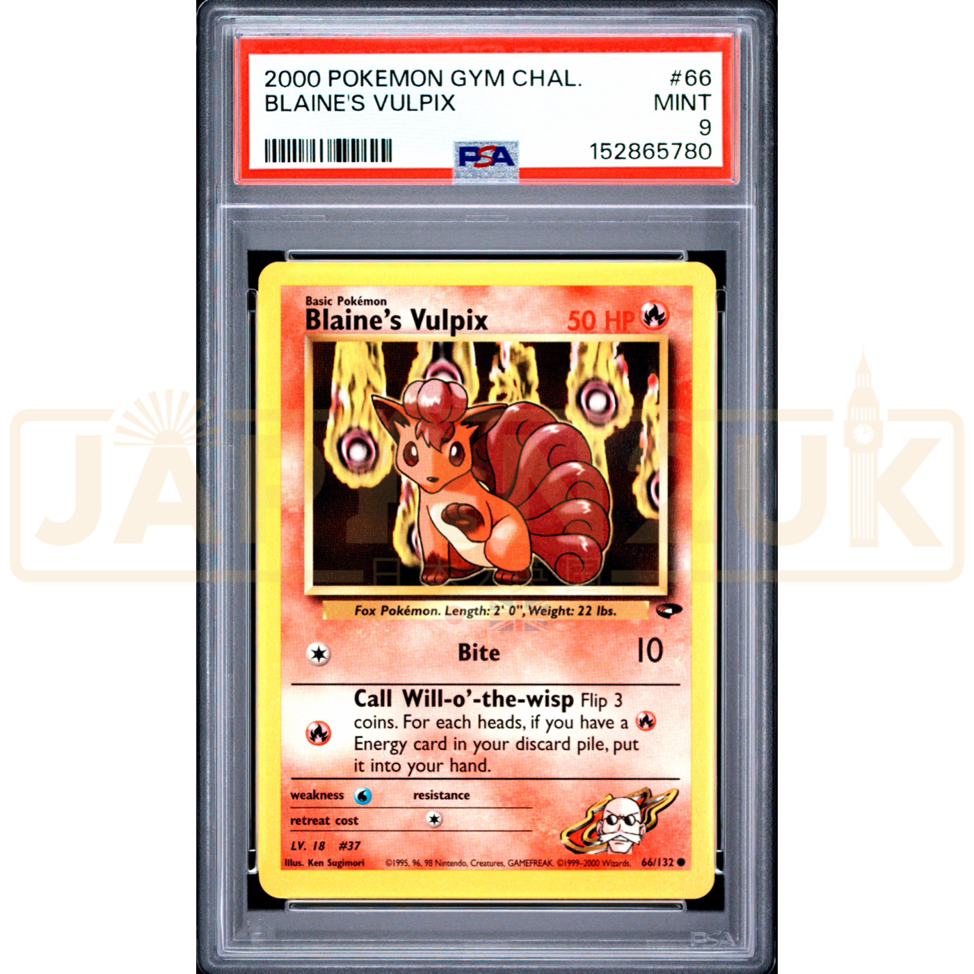 Pokemon Blaine's Vulpix Gym Challenge 66/132 English Graded Card PSA 9 #152865780