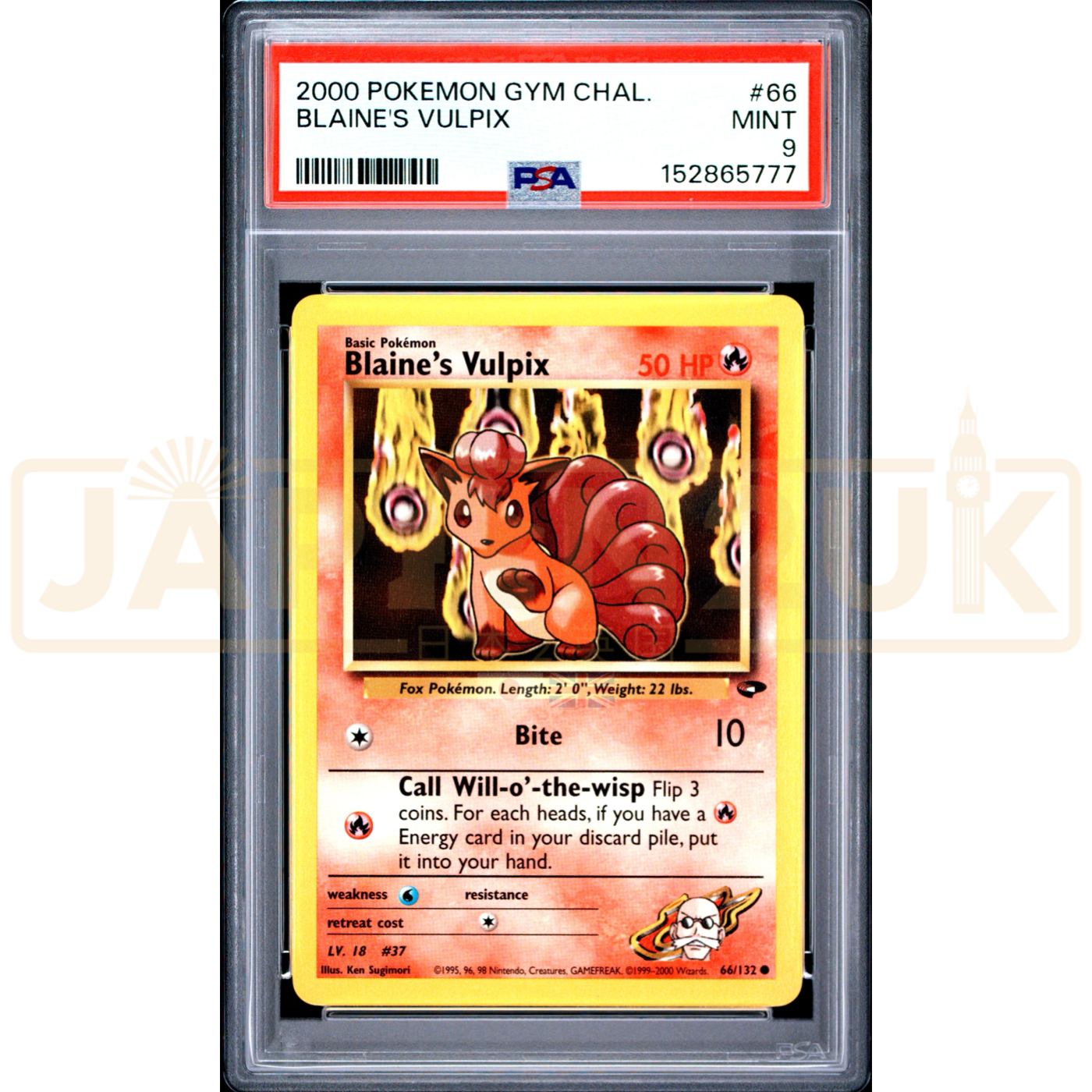 Pokemon Blaine's Vulpix Gym Challenge 66/132 English Graded Card PSA 9 #152865777