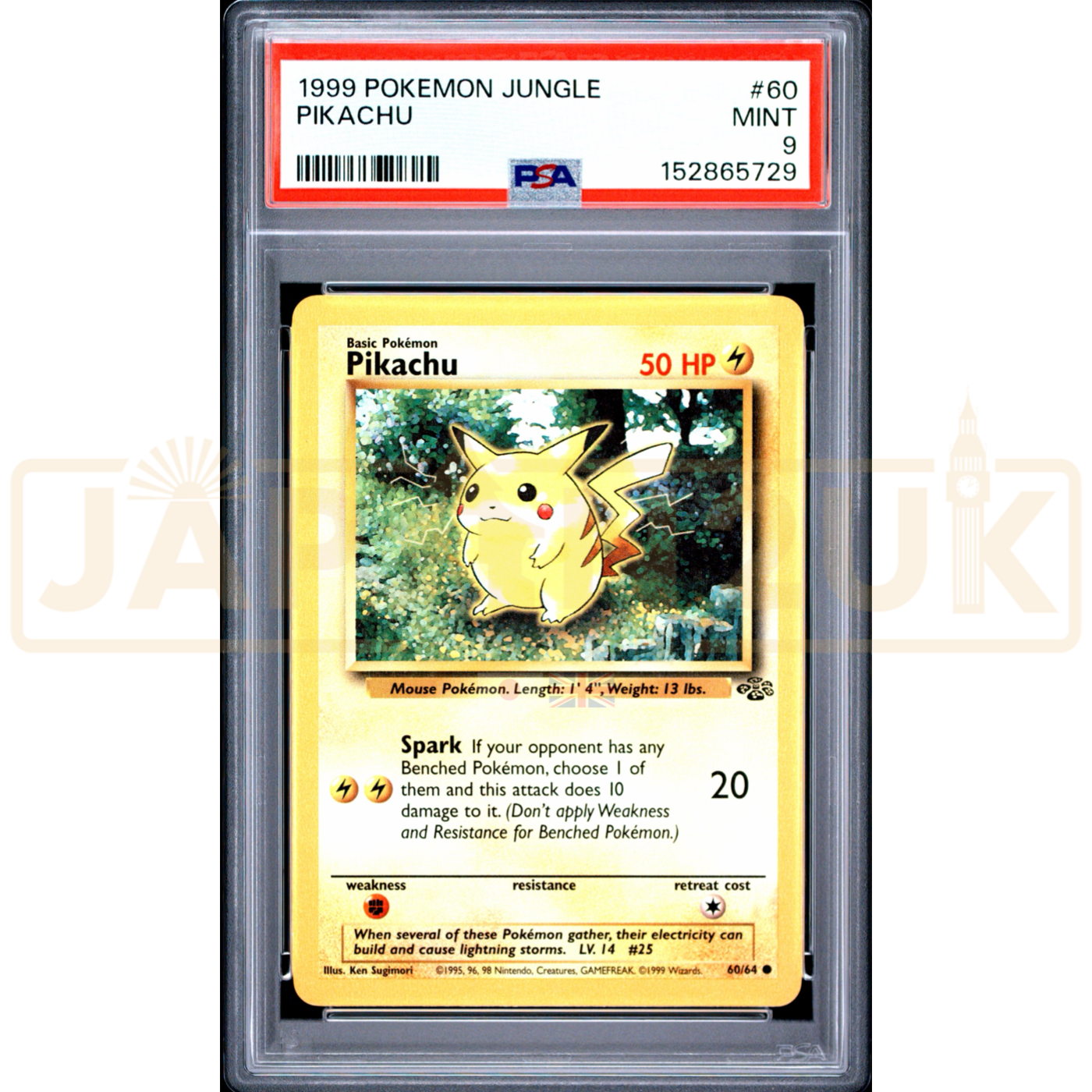 Pokemon Pikachu Jungle 60/64 English Graded Card PSA 9 #152865729