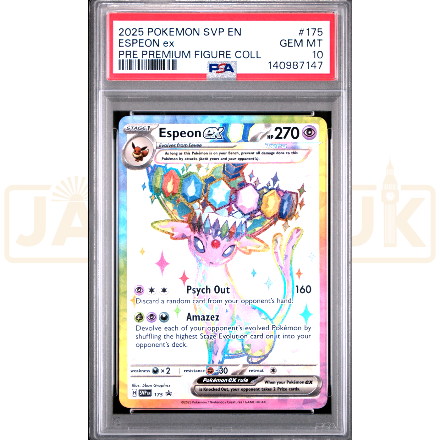 Pokemon Espeon ex Holo Promo SVP EN 175 English Graded Card PSA 10 #140987147