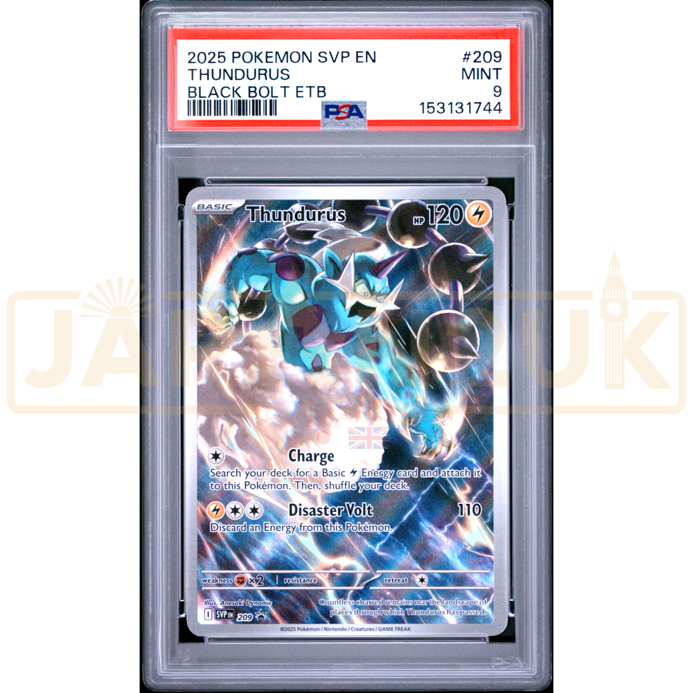 Pokemon Thundurus Holo Black Bolt Elite Trainer Box Promo SVP EN 209 English Graded Card PSA 9 #153131744