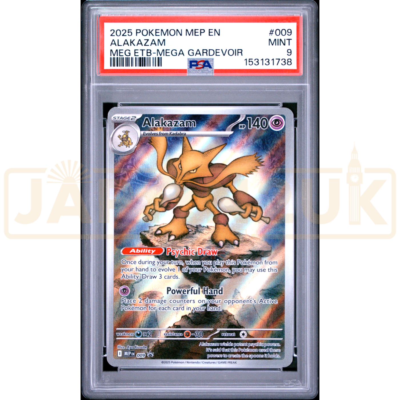Pokemon Alakazam Holo Mega Evolution Elite Trainer Box Promo MEP EN 009 English Graded Card PSA 9 #153131738