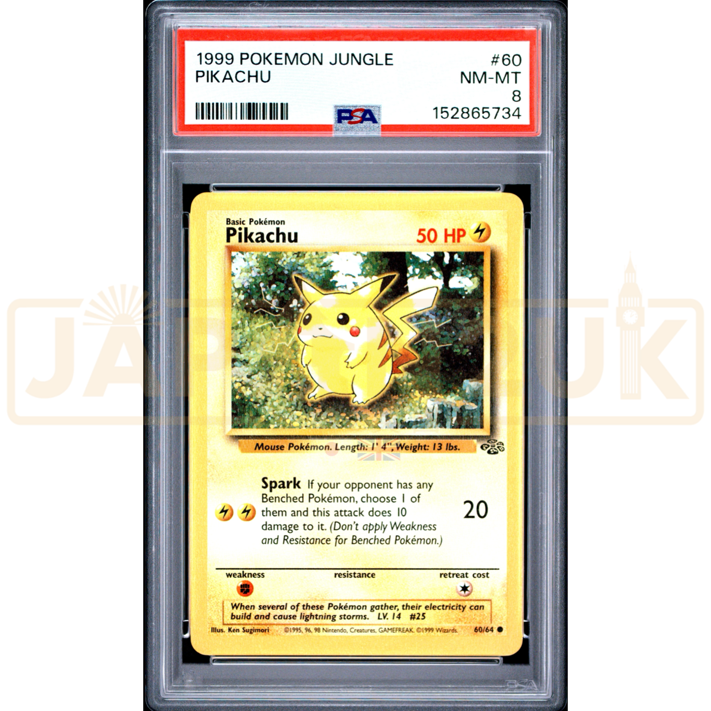 Pokemon Pikachu Jungle 60/64 English Graded Card PSA 8 #152865734