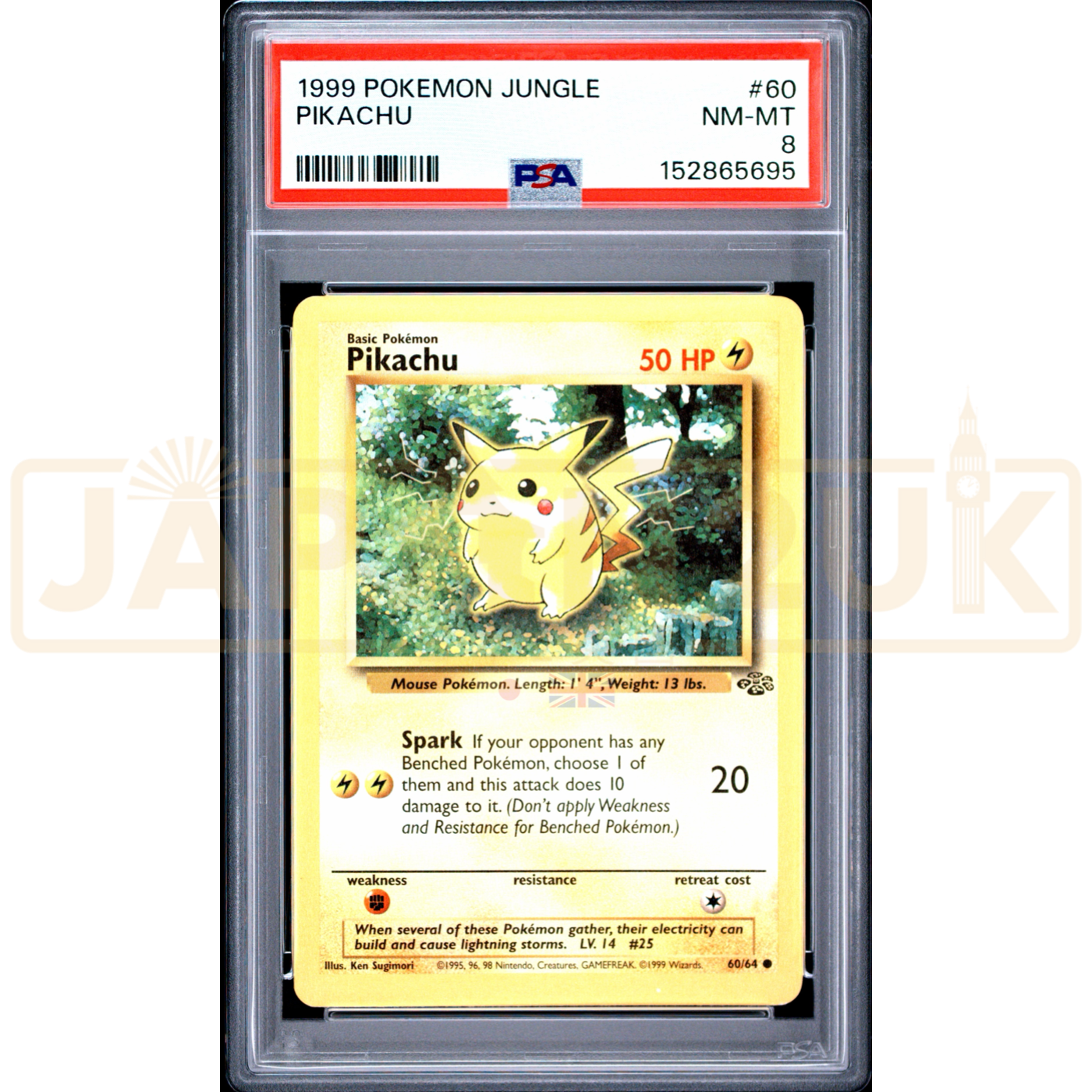 Pokemon Pikachu Jungle 60/64 English Graded Card PSA 8 #152865695