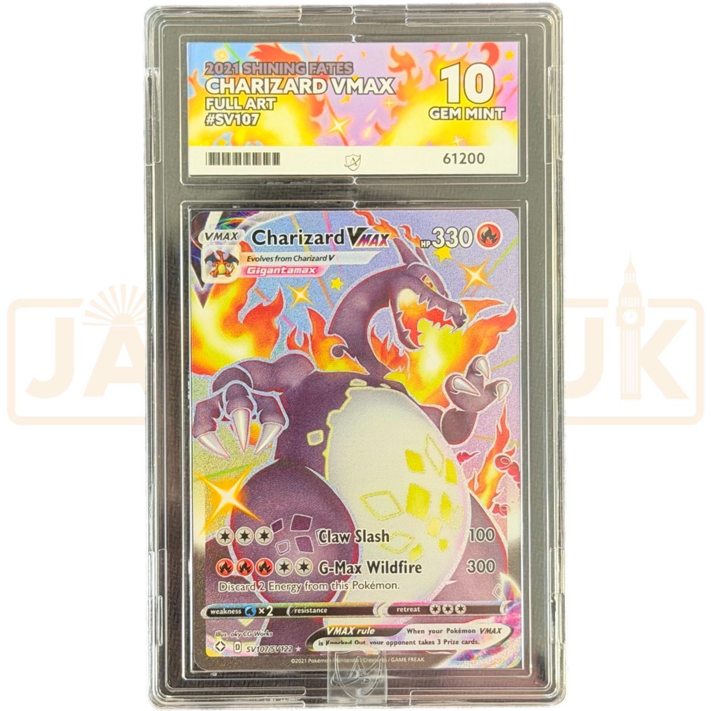 Pokemon Charizard VMAX Shining Fates SV107/122 English Graded Card ACE 10 #61200