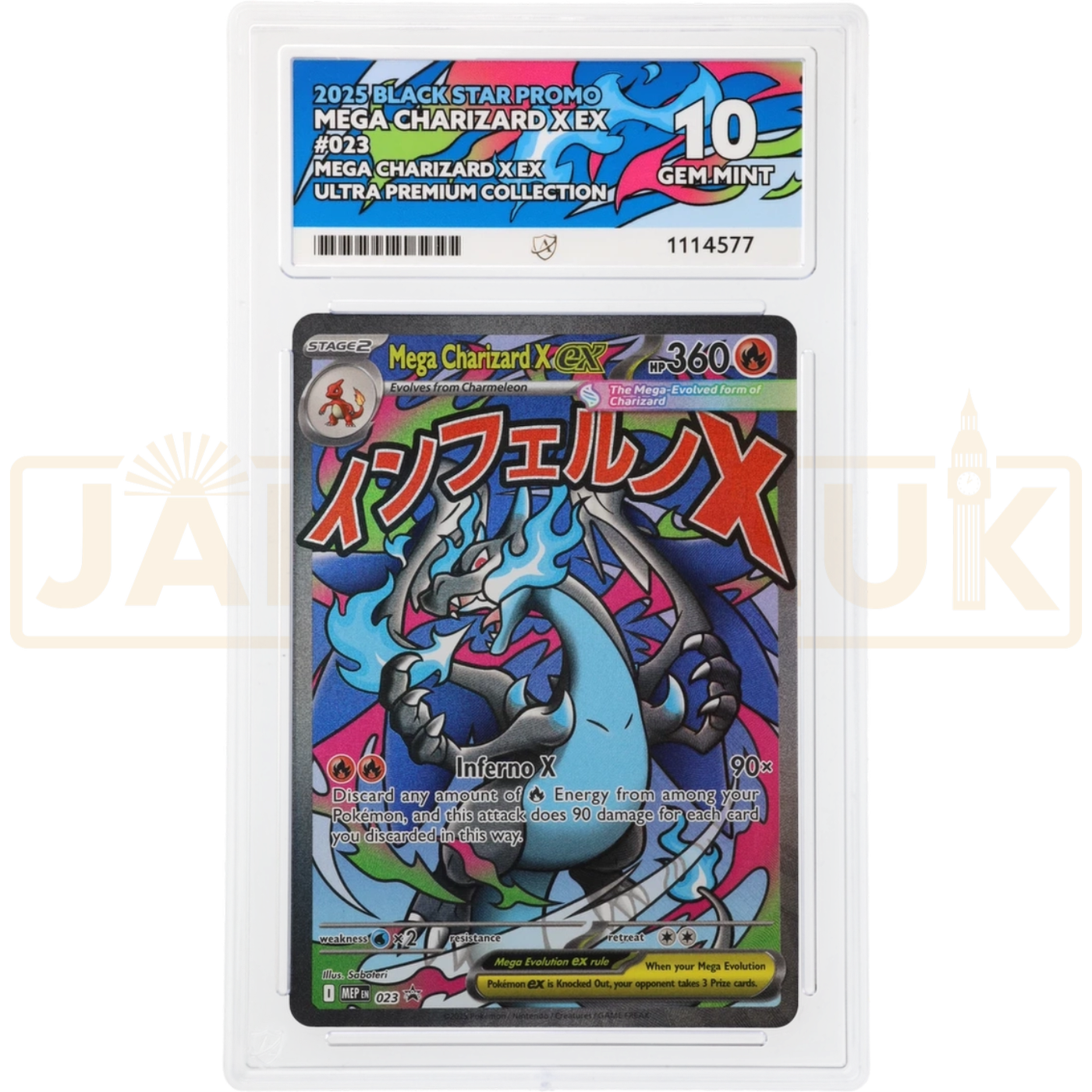 Pokemon Mega Charizard X ex UPC Promo MEP EN 023 English Graded Card ACE 10 #1114577
