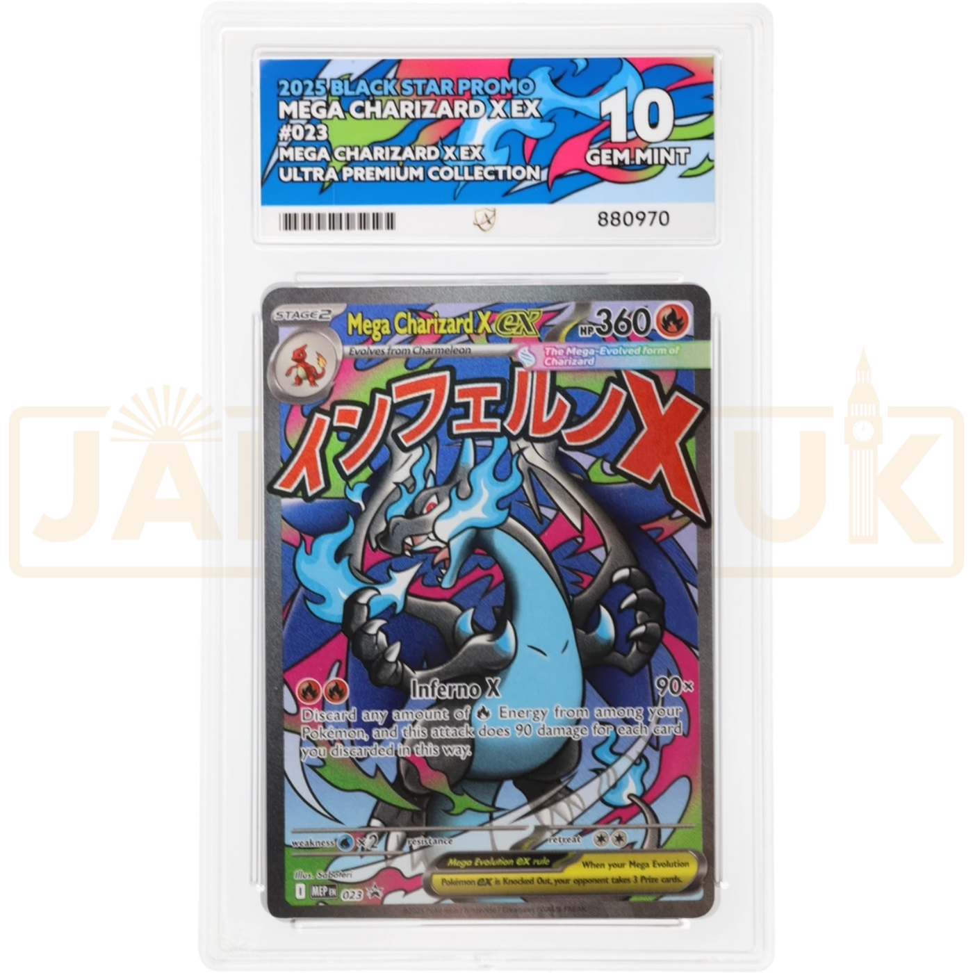 Pokemon Mega Charizard X ex UPC Promo MEP EN 023 English Graded Card ACE 10 #880970